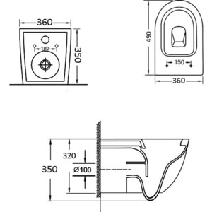 Унитаз подвесной безободковый Grossman с тонким сиденьем-микролифт, черный матовый (GR-4455BMS)