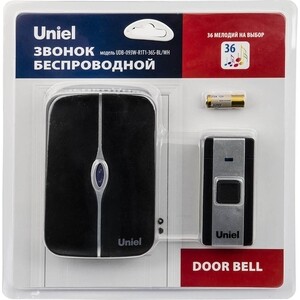 фото Звонок uniel электронный (ul-00006438) udb-093w-r1t1-36s-bl/wh