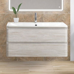 фото Тумба с раковиной belbagno albano 100 rovere vintage bianco (albano-1000-2c-so-rvb, bb1000/455-lv-mr-alr)