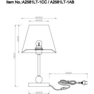 фото Настольная лампа arte lamp elba a2581lt-1cc