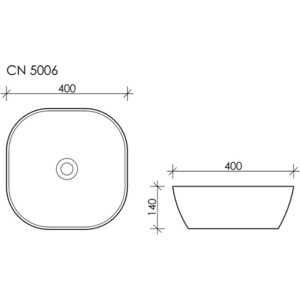 фото Раковина накладная ceramica nova element 40х40 квадратная (cn5006)