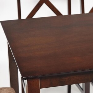 фото Обеденный комплект tetchair хадсон (стол + 4 стула)/ hudson dining set дерево гевея/ мдф, cappuccino (темный орех) ткань коричнево-золотая