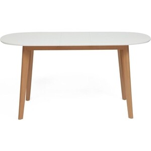 Стол обеденный TetChair Bosco белый + натуральный раскладной стол обеденный dikline l110 дуб галифакс натуральный лдсп egger опоры белый