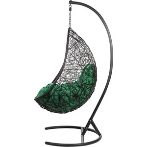 фото Подвесное кресло bigarden easy black зеленая подушка