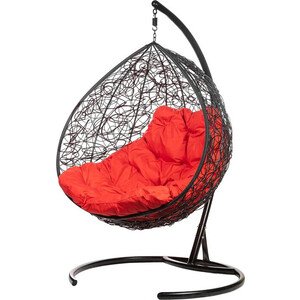Двойное подвесное кресло BiGarden Gemini black красная подушка двойное подвесное кресло bigarden gemini promo gray бежевая подушка