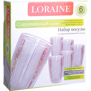 фото Набор стаканов 6 предметов loraine (24689)