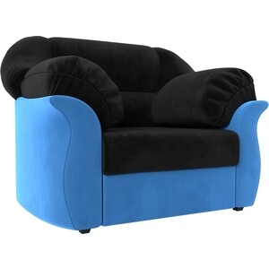 фото Лига диванов кресло карнелла велюр черный/голубой