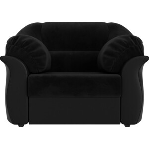 фото Лига диванов кресло карнелла велюр черный экокожа черный