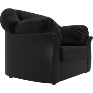фото Лига диванов кресло карнелла велюр черный экокожа черный