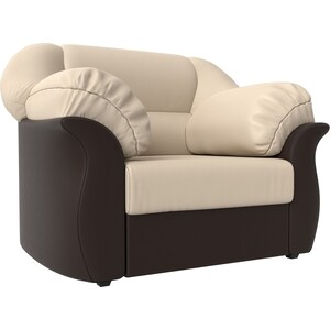фото Лига диванов кресло карнелла экокожа бежевый/коричневый
