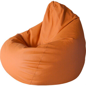 фото Кресло-мешок папа пуф экокожа оранжевый xl 125x85