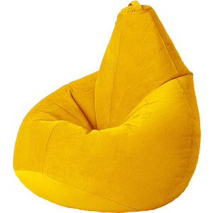 фото Кресло бескаркасное mypuff груша желтый размер компакт мебельный велюр bm-535