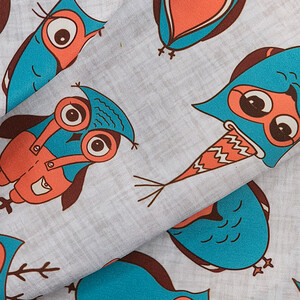Декоративная подушка Mypuff Новогодние совы мебельный хлопок pil-578 - фото 2