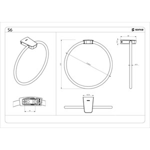 фото Полотенцедержатель sonia кольцо черный матовый (168224)