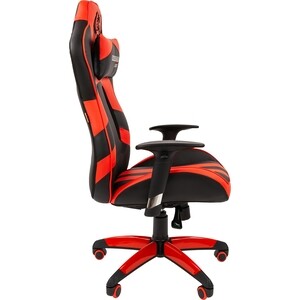 Кресло Chairman Game 25 экопремиум черный/красный