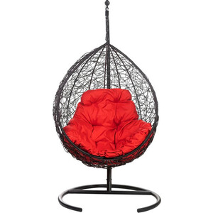 фото Подвесное кресло bigarden tropica black красная подушка