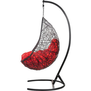 фото Подвесное кресло bigarden tropica black красная подушка