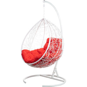 Подвесное кресло BiGarden Tropica white красная подушка подвесное кресло bigarden tropica brown бежевая подушка
