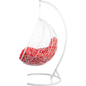 фото Подвесное кресло bigarden tropica white красная подушка