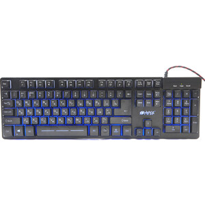 Игровая клавиатура Hiper GENOME GK-3 чёрная (104кл, USB, мембранная, RGB подсветка)