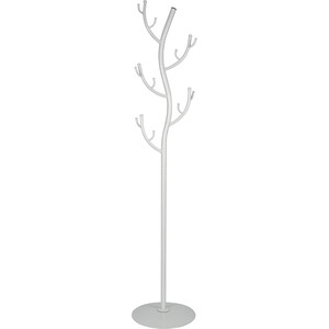 фото Вешалка зми дерево белое серебро напольная для верхней одежды и головных уборов (внп 211 бс)