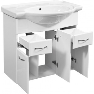 Мебель для ванной Stella Polar Концепт 80 два ящика, белая