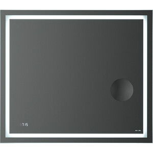 Зеркало Am.Pm Gem 80 с подсветкой, часы и косметическое зеркало (M91AMOX0803WG) двустороннее косметическое зеркало с подсветкой и 5 кратным увеличением bradex kz 1268