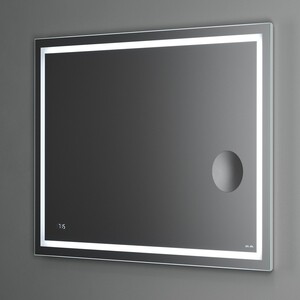 фото Зеркало am.pm gem 100 с подсветкой, часы и косметическое зеркало (m91amox1003wg)