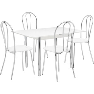 Набор мебели для кухни стол Мебель Импэкс Стол Лиль 1Р белый + стул Луар к/з белый Стол Лиль 1Р белый + стул Луар к/з белый - фото 2