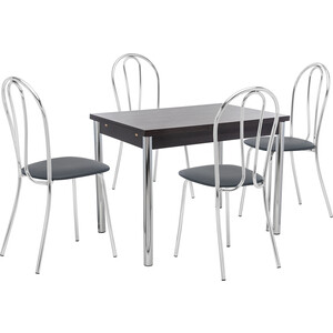 фото Набор мебели для кухни стол мебель импэкс стол марсель 2р венге + стул луар к/з черный
