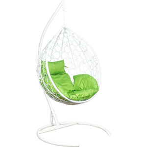 Подвесное кресло Leset Эва каркас белый, подушка зеленое яблоко - фото 1
