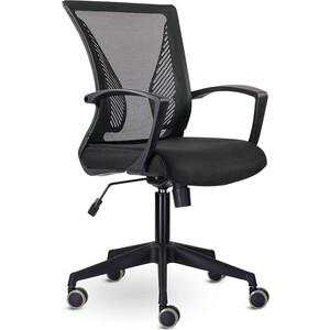 Кресло Brabix Wings MG-309 пластик черный, сетка, черное (532015) офисное кресло norden бит 815aw af03 t58 белый пластик серая сетка темно серая ткань