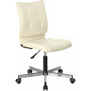 Кресло без подлокотников Brabix Stream MG-314 пятилучие серебристое, экокожа бежевое (532078) кресло компактное brabix smart mg 313 без подлокотников черное 531843