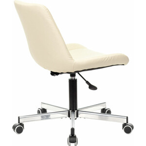 Кресло без подлокотников Brabix Deco MG-316 пятилучие серебристое, экокожа слоновая кость (532081)