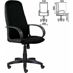 Кресло офисное Brabix Praktik EX-279 ткань/кожзам черное (532017) кресло офисное brabix focus ex 518 ткань черное 531575