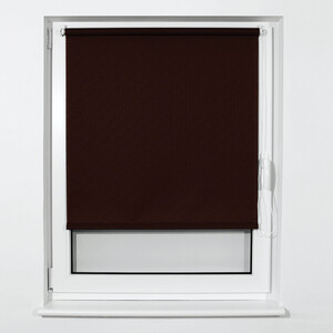 фото Штора рулонная brabix 50x175 см текстура лен, защита 55-85%, 200 г/м 2 коричневый s-17 605977