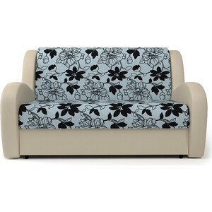 Диван-кровать Шарм-Дизайн Барон 160 шенилл цветы и экокожа беж