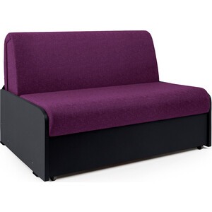 кухонный прямой диван артмебель маккон 3 х местный рогожка на флоке вельвет фиолетовый Диван-кровать Шарм-Дизайн Коломбо БП 100 фиолетовая рогожка и экокожа черный