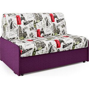 Диван-кровать Шарм-Дизайн Коломбо БП 100 Париж и рогожка фиолетовый прямой диван артмебель меркурий вельвет фиолетовый экокожа 120