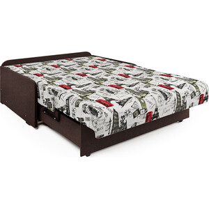 фото Диван-кровать шарм-дизайн коломбо бп 140 париж и рогожка шоколад