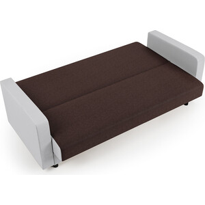 Диван-кровать Шарм-Дизайн Мелодия 120 рогожка шоколад и белая экокожа