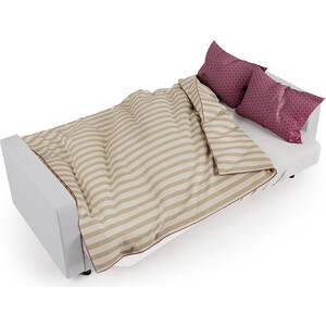 Диван-кровать Шарм-Дизайн Мелодия 140 фиолетовая рогожка и белая экокожа