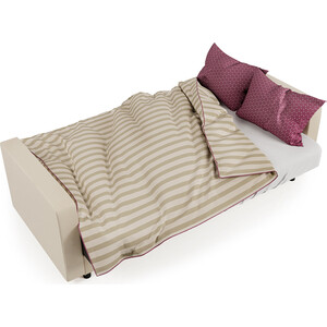 фото Диван-кровать шарм-дизайн мелодия 140 корфу коричневый и экокожа беж