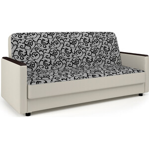 Диван-кровать Шарм-Дизайн Классика Д 120 узоры и экокожа беж кресло для отдыха шарм дизайн классика в шоколадная рогожка и экокожа