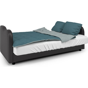 Диван-кровать Шарм-Дизайн Классика В 120 серый велюр и экокожа шоколад - фото 4