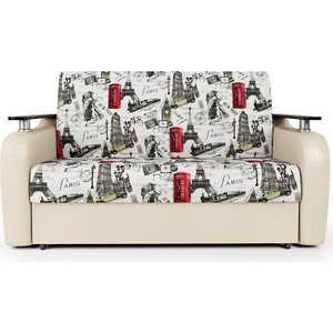 фото Диван-кровать шарм-дизайн гранд д 100 велюр париж и экокожа беж