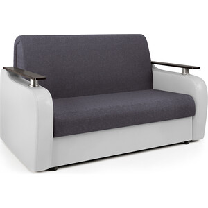 Диван-кровать Шарм-Дизайн Гранд Д 100 серая рогожка и экокожа белая кресло кровать шарм дизайн гранд д 80 велюр ультра миднайт