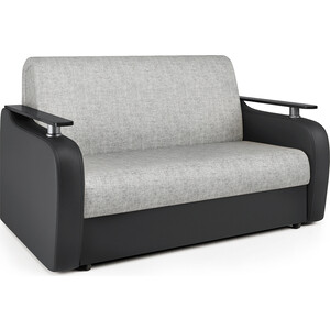 Диван-кровать Шарм-Дизайн Гранд Д 100 экокожа черная и серый шенилл стул катрин т серый опора черная kt19729