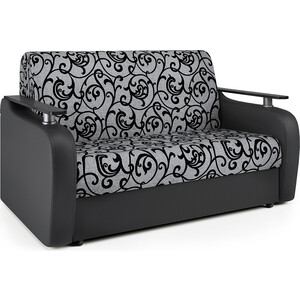 Диван-кровать Шарм-Дизайн Гранд Д 100 экокожа черная и узоры диван кровать шарм дизайн гранд д 140 корфу коричневый и экокожа беж