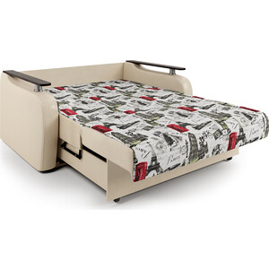 фото Диван-кровать шарм-дизайн гранд д 120 велюр париж и экокожа беж
